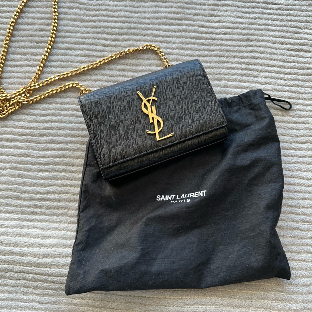 YSL KATE SMALL IN GRAIN DE POUDRE EMBOSSED LEATHER